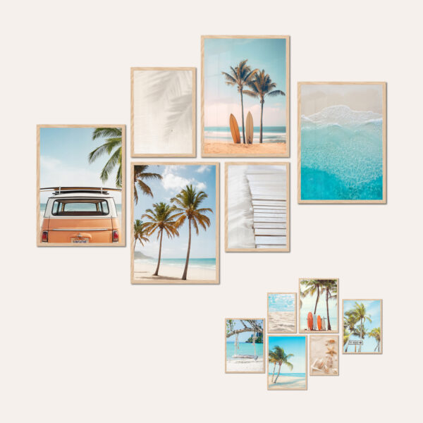 Sada oboustranných plakátů Pláž | 4 x A3, 2 x A4 | DP6351371