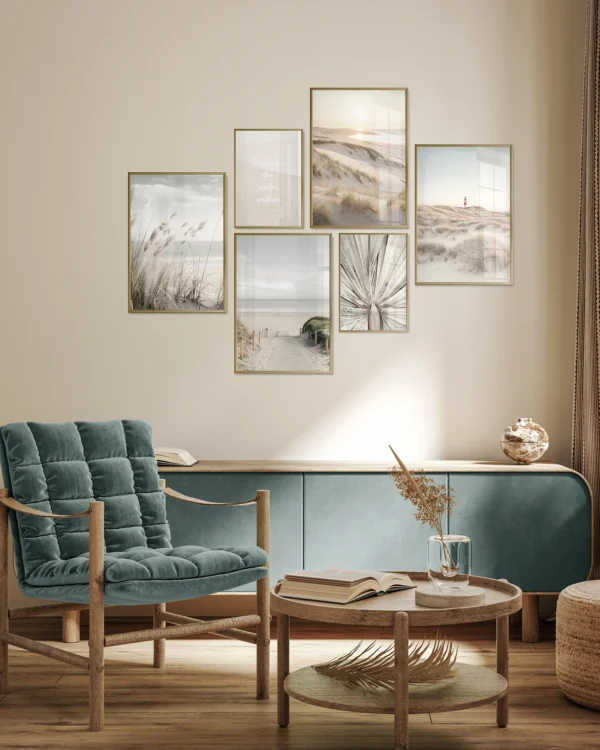 Sada oboustranných plakátů Béžová Pampová Tráva | 4 x A3, 2 x A4 | DP6351329