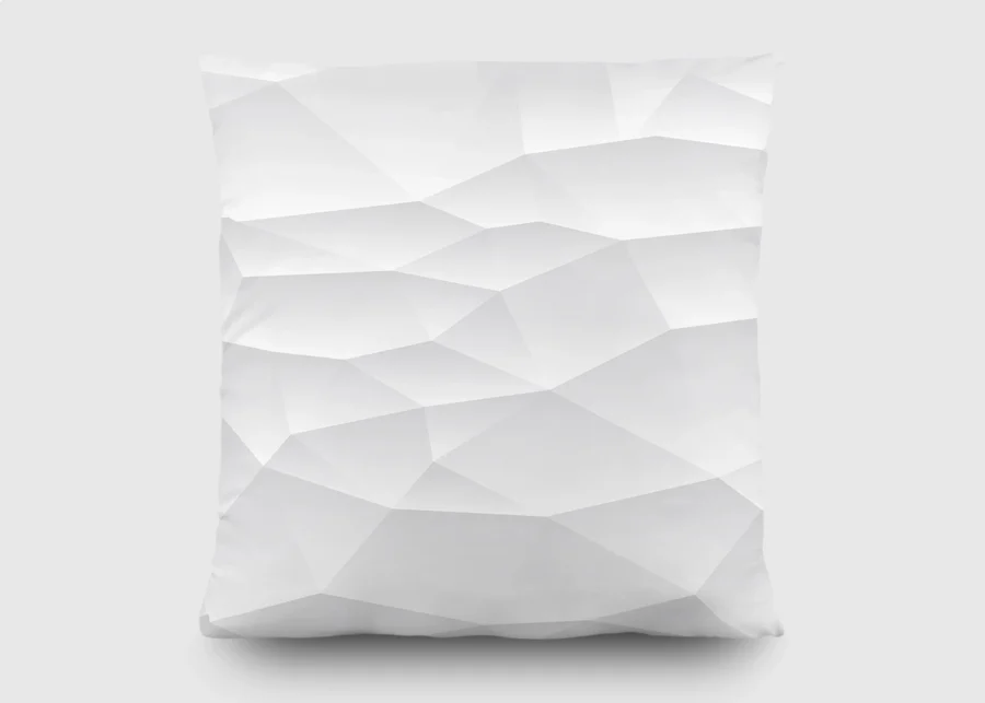 Dekorativní polštářek Bílá 3D Abstrakce | 45 x 45 cm | CN 3616