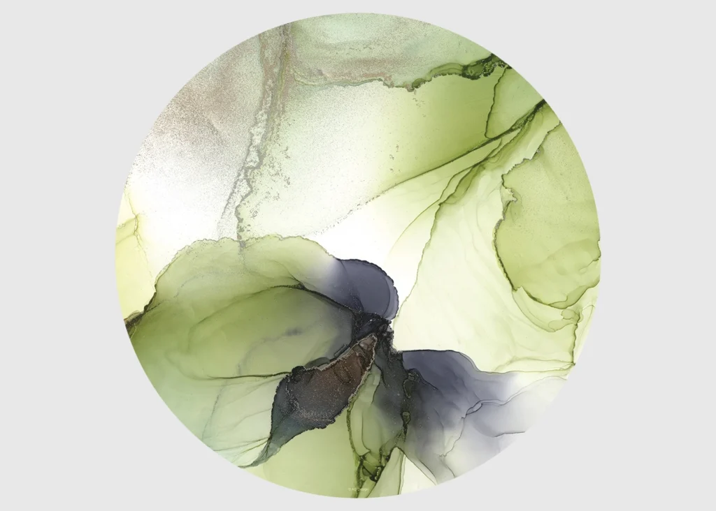 Samolepící vliesová fototapeta na zed' Abstraktní Zeleň | 140 x 140 cm | CR 3341