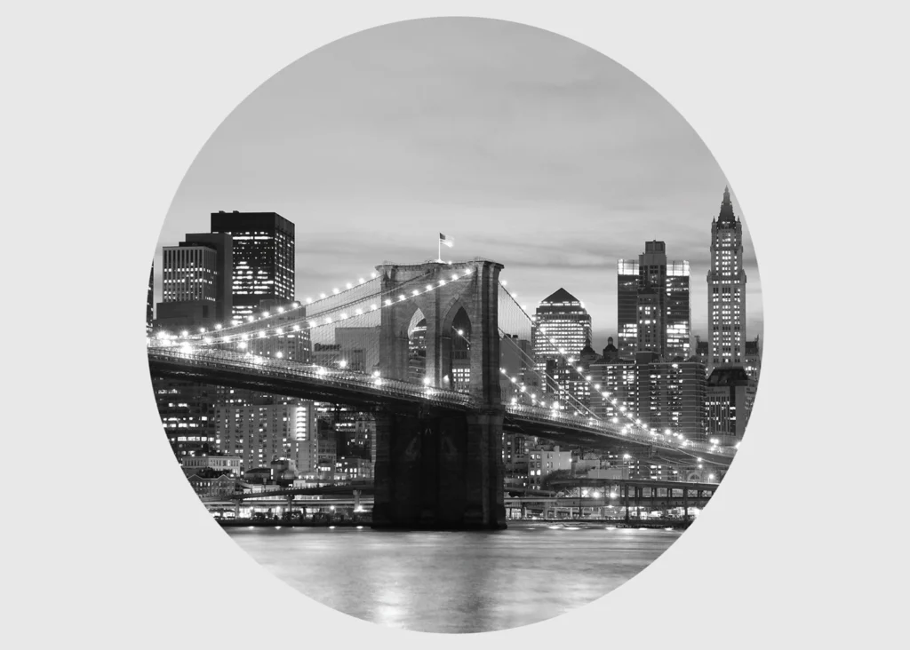 Samolepící vliesová fototapeta na zed' Výhled na Brooklynský Most | 70 x 70 cm | CR 3208