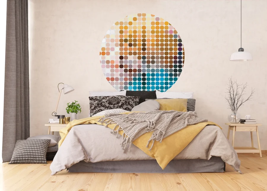 Samolepící vliesová fototapeta na zed' Tečkovaný Barevný Vzor | 140 x 140 cm | CR 3324 - Obrázek 2