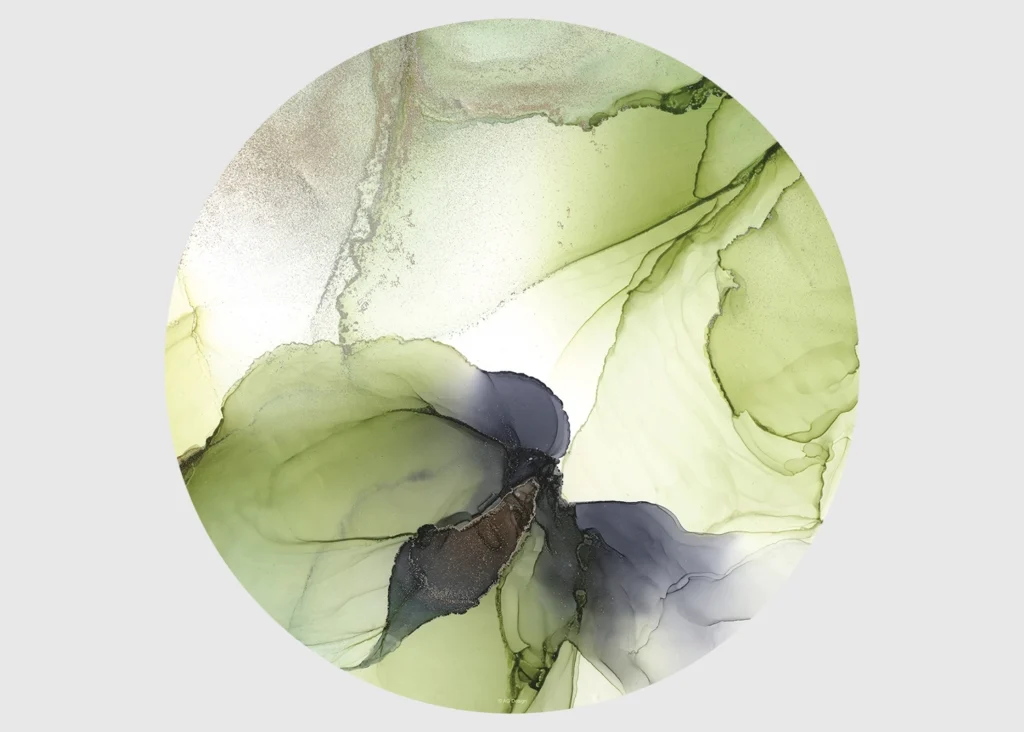 Samolepící vliesová fototapeta na zed' Abstraktní Zeleň | 70 x 70 cm | CR 3249