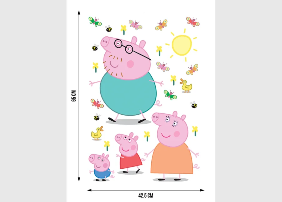 Dětská samolepka na zeď Prasátko Peppa | 42.5 x 65 cm | DK 1647 - Obrázek 4