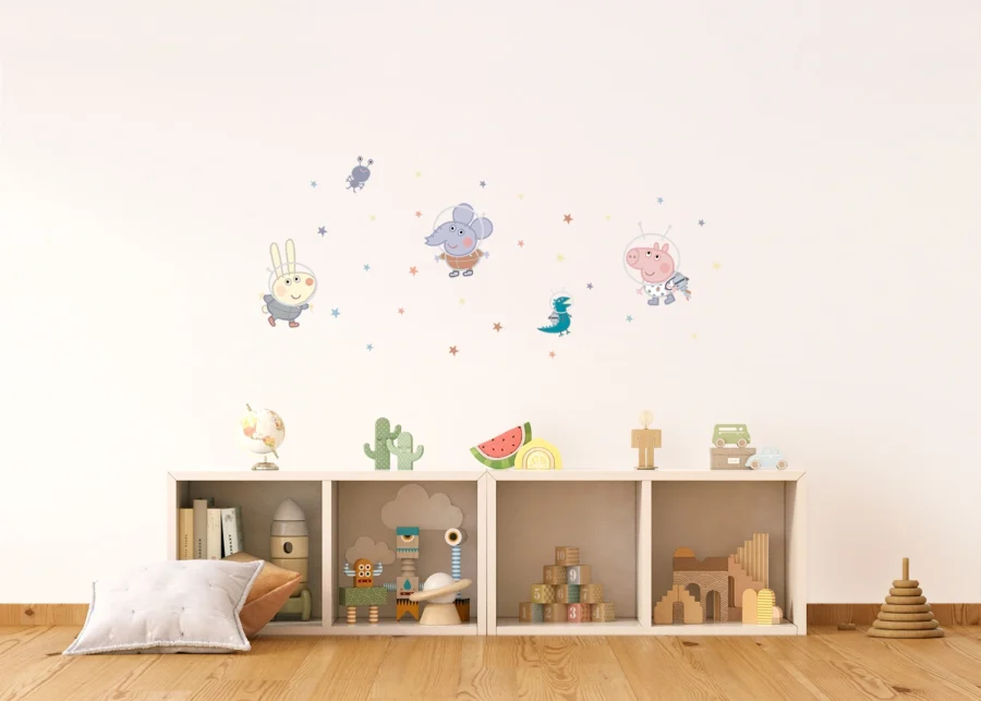 Dětská samolepka na zeď Prasátko Peppa Výlet na Měsíc | 42.5 x 65 cm | DK 1651 - Obrázek 3