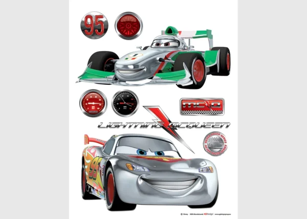 Dětská samolepka na zeď Disney Stříbrná Auta | 65 x 85 cm | DDK1723