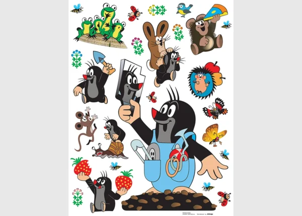 Dětská samolepka na zeď Krteček Zahradník | 65 x 85 cm | DDK1787