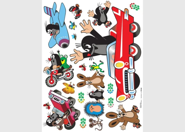 Dětská samolepka na zeď Krteček v Autě | 65 x 85 cm | DDK1789