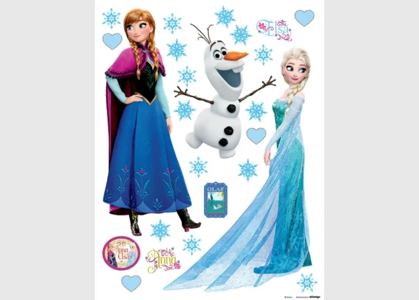 Dětská samolepka na zeď Disney Frozen – Elsa, Anna a Olaf | 65 x 85 cm | DDK1797