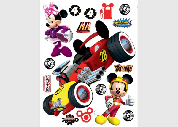 Dětská samolepka na zeď Disney Myšák Mickey Závody | 65 x 85 cm | DDK2307