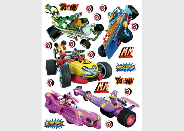 Dětská samolepka na zeď Disney Myšák Mickey Auta | 65 x 85 cm | DDK2308