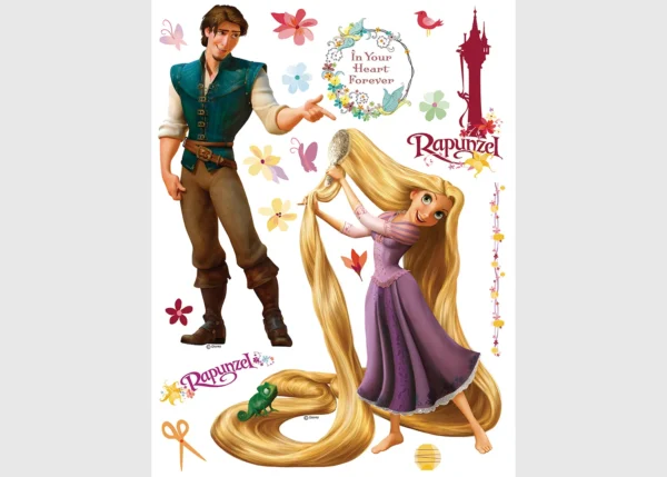 Dětská samolepka na zeď Disney Locika a Flynn | 65 x 85 cm | DDK852