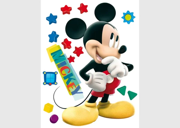 Dětská samolepka na zeď Disney Myšák Mickey Přemýšlí | 65 x 85 cm | DDK858