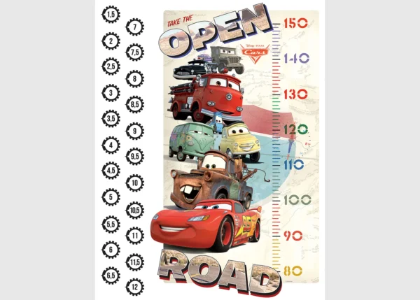 Dětská samolepka na zeď Disney Auta – Růstová Tabulka | 65 x 85 cm | DDK894