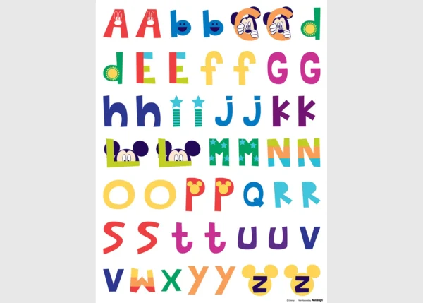 Dětská samolepka na zeď Disney Myšák Mickey – abeceda | 65 x 85 cm | DDK895