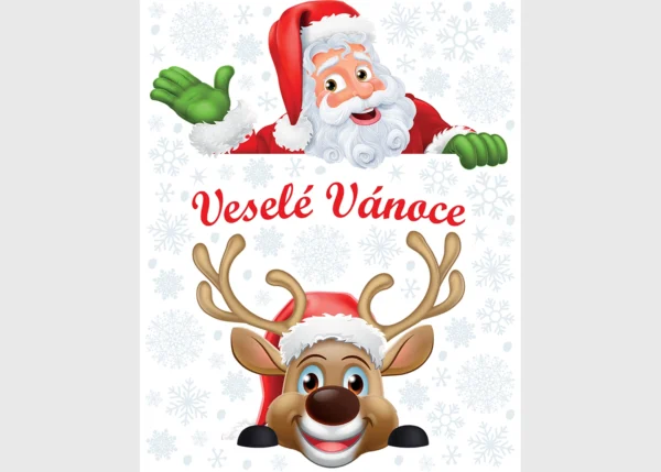 Vánoční samolepka na okna Santa Rudolf | 32.7 x 48.7 cm | EDC 8911