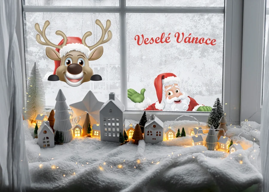 Vánoční samolepka na okna Santa Rudolf | 32.7 x 48.7 cm | EDC 8911 - Obrázek 2