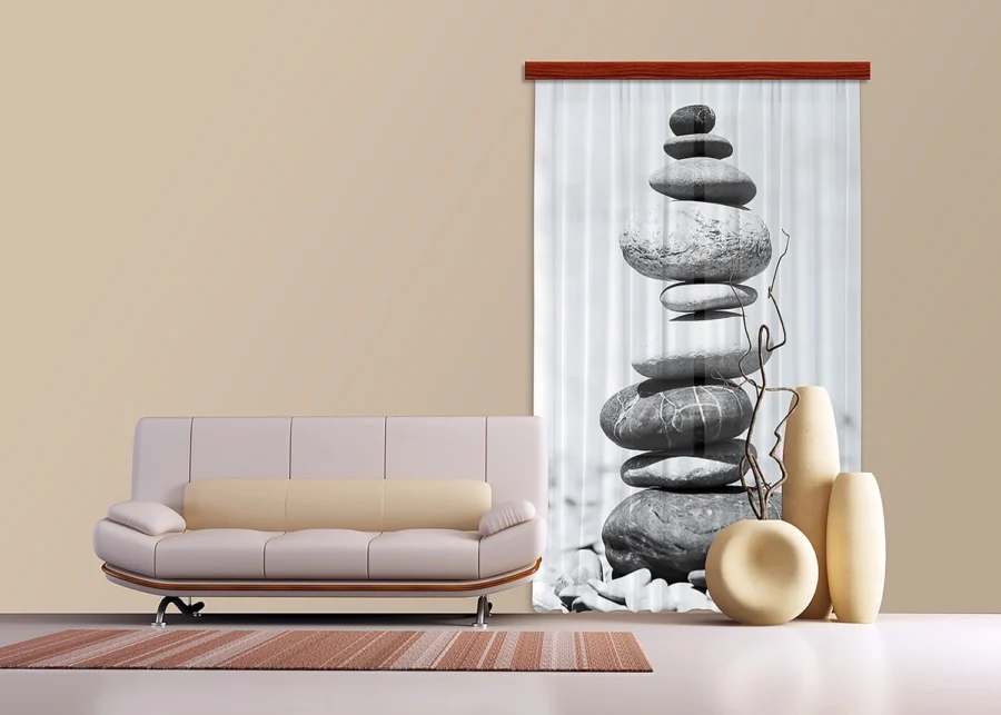 Dekorativní závěs Kameny | 140 x 245 cm | FCPL 6504