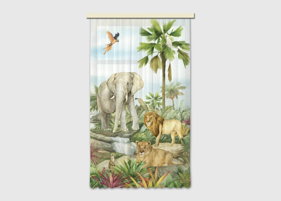 Dětsky dekorativní závěs Jungle | 140 x 245 cm | FCSL 7179