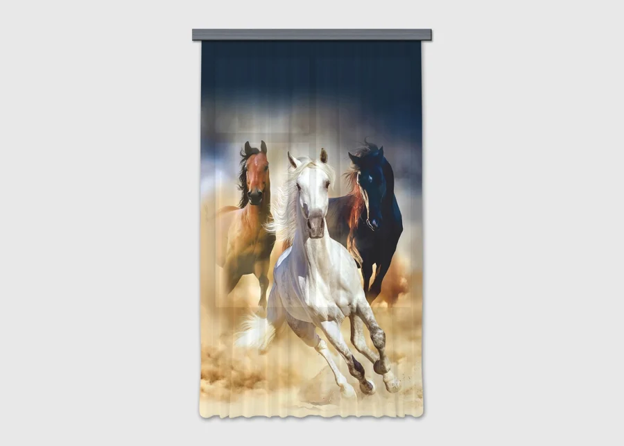 Dekorativní závěs Koně Různých Plemen | 140 x 245 cm | FCSL 7576