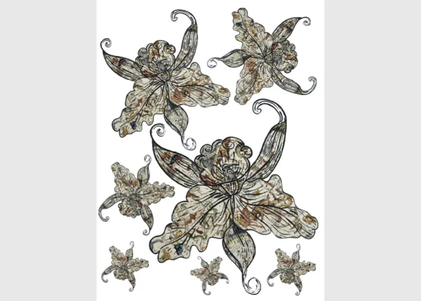 Samolepka na zeď Květiny | 65 x 85 cm | DFL1018