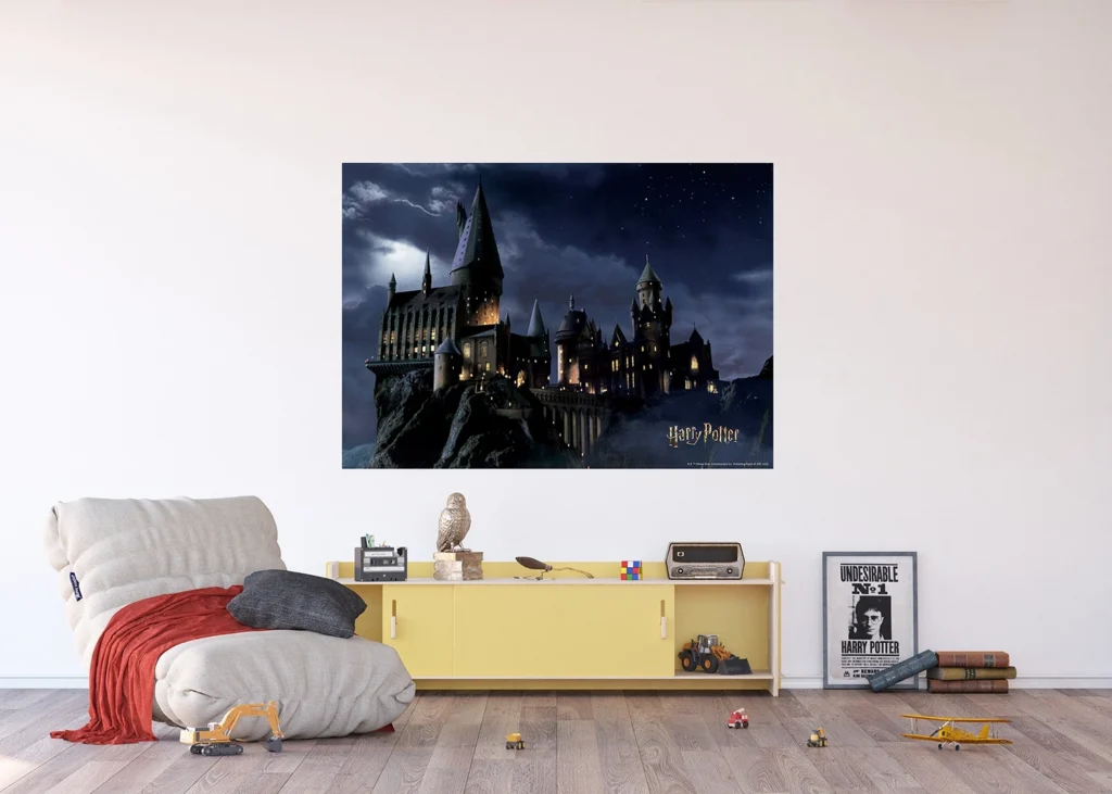 Dětská vliesová fototapeta na zed' Harry Potter Výhled na Bradavice | 155 x 110 cm | FTDNM 7903