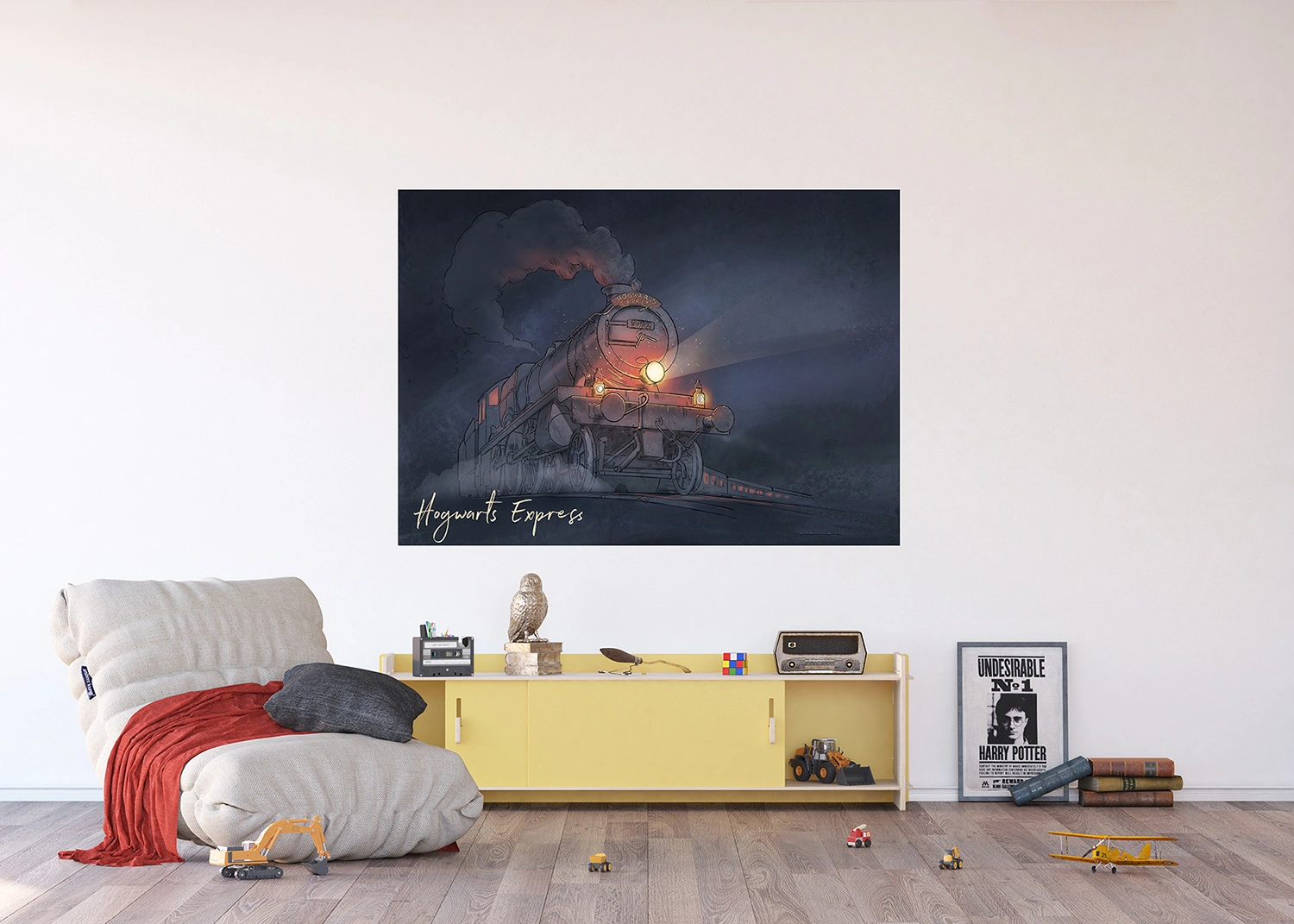 Dětská vliesová fototapeta na zed' Harry Potter Spěšný Vlak do Bradavic | 155 x 110 cm | FTDNM 7909