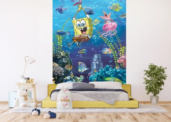 Dětská vliesová fototapeta na zed' Spongebob Podvodní Dobrodružství | 182 x 252 cm | FTDXL 2051