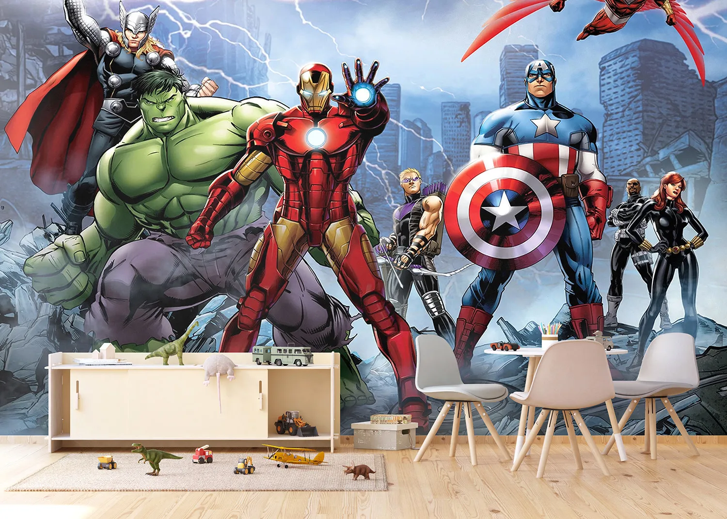 Vliesová fototapeta Komiksoví Avengers | 360 x 270 cm | FTDNXXL 5027