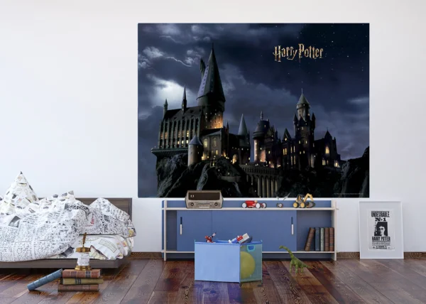 Dětská vliesová fototapeta na zed' Harry Potter Výhled na Bradavice | 252 x 182 cm | FTDXL 1965