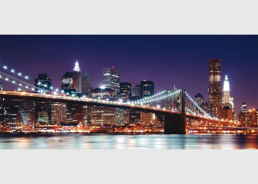 Vliesová fototapeta na zed' Brooklynský Most Večerem | 202 x 90 cm | FTNH 2714