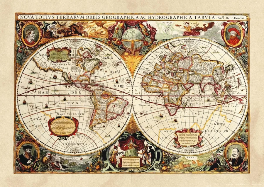 Vliesová fototapeta na zed' Historická Mapa Světa | 155 x 110 cm | FTNM 2630