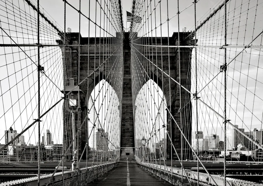 Vliesová fototapeta na zed' Průchod Brooklynským Mostem | 155 x 110 cm | FTNM 2664