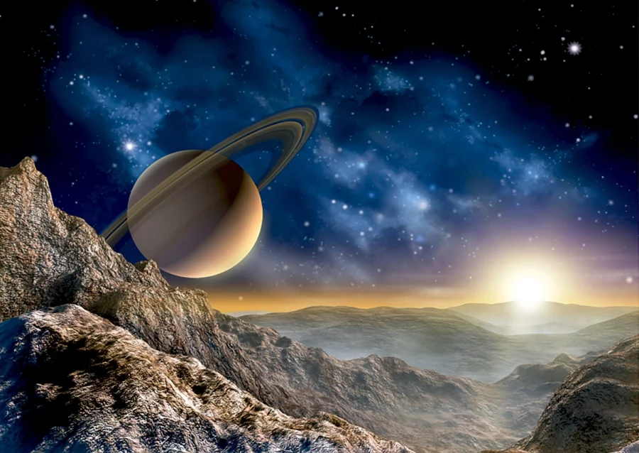 Vliesová fototapeta na zed' Výhled na Saturn | 155 x 110 cm | FTNM 2684
