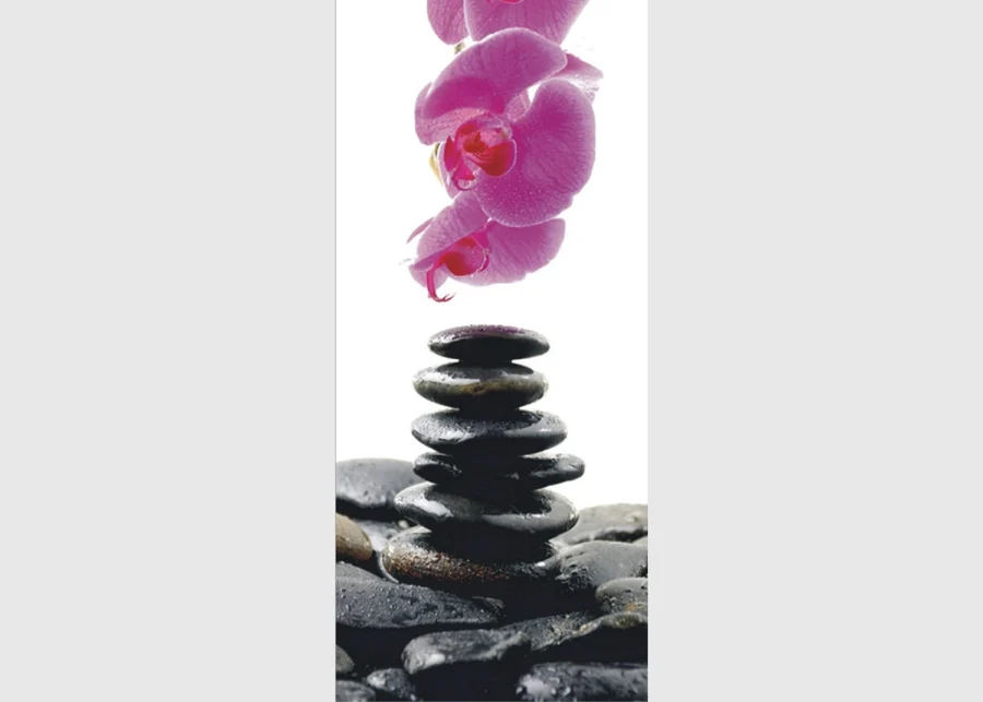 Vliesová fototapeta na zed' Zenové Kameny a Orchidej | 202 x 90 cm | FTNV 2857