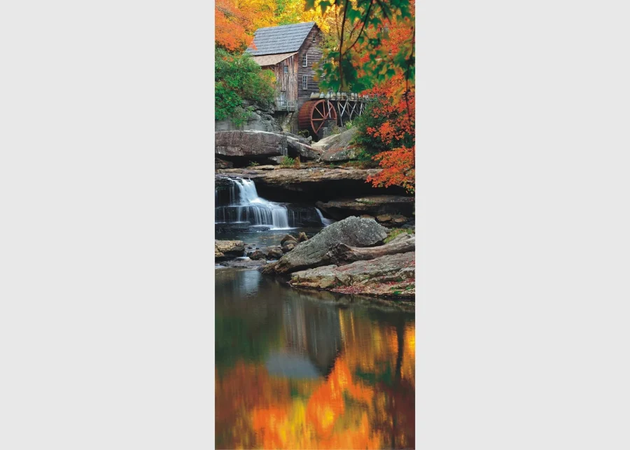 Vliesová fototapeta na zed' Podzimní Vodní Mlýn | 202 x 90 cm | FTNV 2872