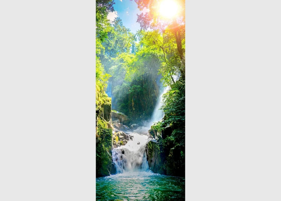 Vliesová fototapeta na zed' Vodopád v Džungli | 202 x 90 cm | FTNV 2946