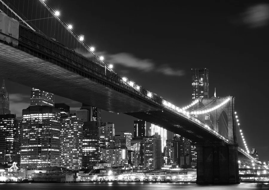 Vliesová fototapeta na zed' Noční Brooklynský Most | 360 x 254 cm | FTS 1305