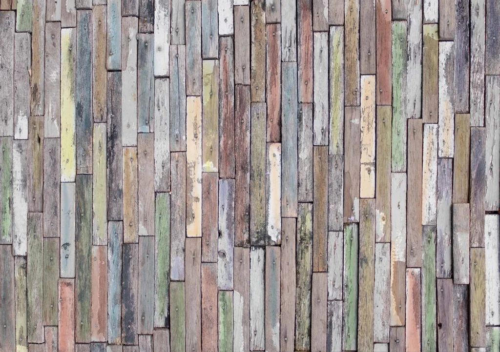 Vliesová fototapeta na zed' Barevná Dřevěná Prkna | 360 x 254 cm | FTS 1321