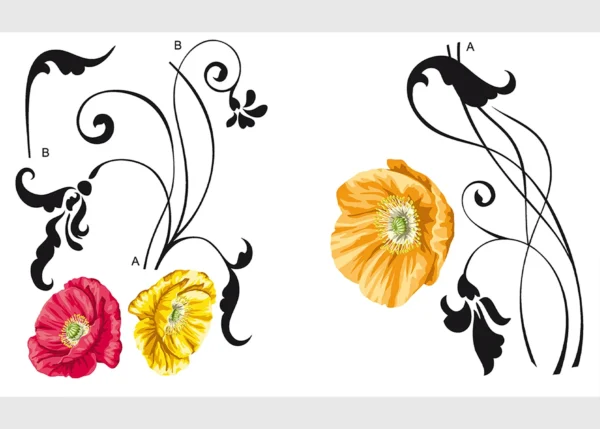 Samolepka na zeď Mák | 65 x 85 cm | DF0448