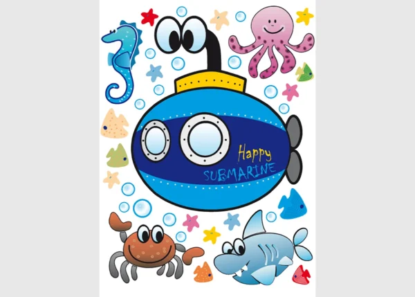 Dětská samolepka na zeď Ponorka | 65 x 85 cm | DK0800