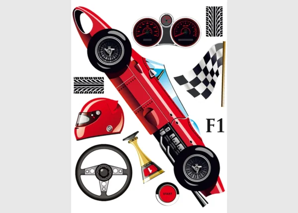 Dětská samolepka na zeď Formule 1 | 65 x 85 cm | DK0832