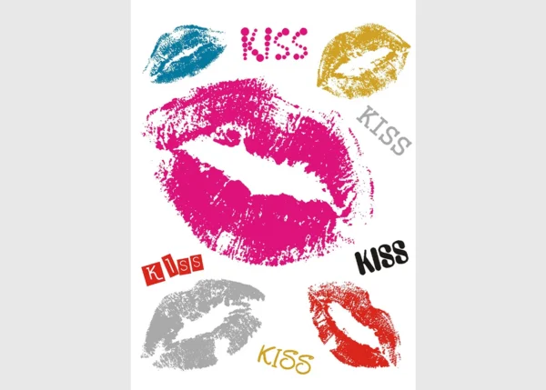 Dětská samolepka na zeď Kiss | 65 x 85 cm | DK0836