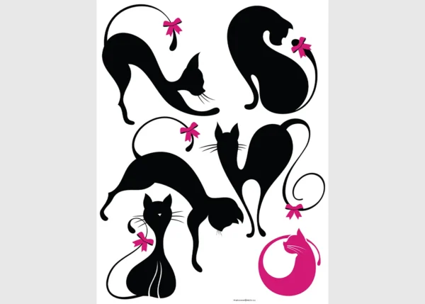 Dětská samolepka na zeď Černá Kočka | 65 x 85 cm | DK1025