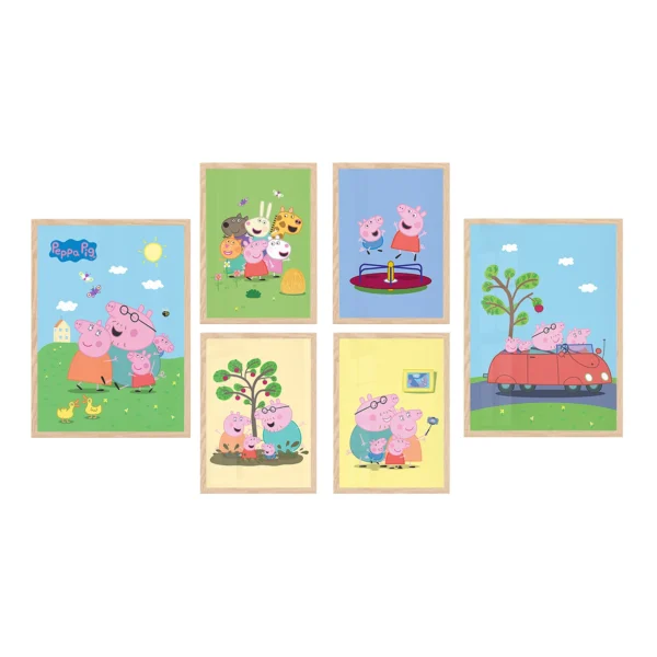 Sada oboustranných plakátů Prasátko Peppa, 2 x A3, 4 x A4, P6 351385