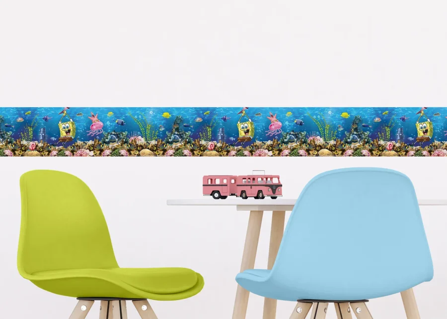 Dětská samolepící bordura na zeď Spongebob Podvodní Dobrodružství | 5 m x 13.8 cm | WBD 8029 - Obrázek 2