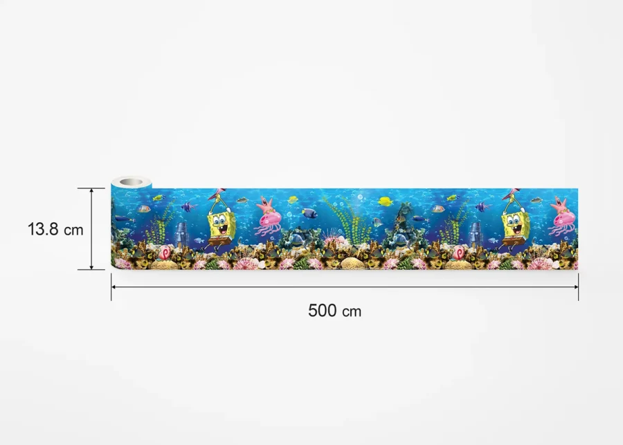 Dětská samolepící bordura na zeď Spongebob Podvodní Dobrodružství | 5 m x 13.8 cm | WBD 8029 - Obrázek 5