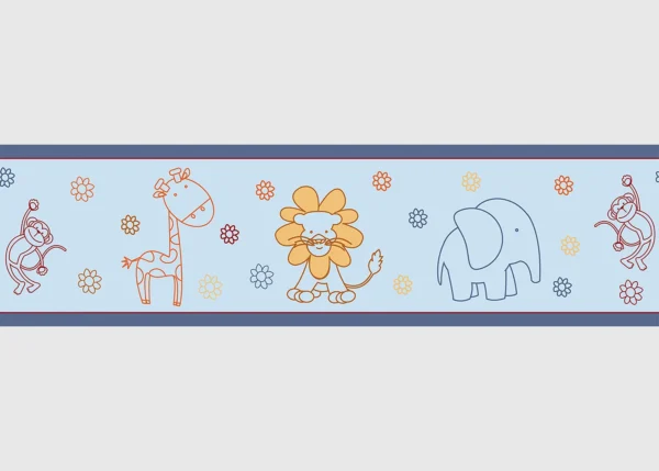 Dětská samolepící bordura na zeď Modrá Pohádka | 5 m x 13.8 cm | DWBD8053