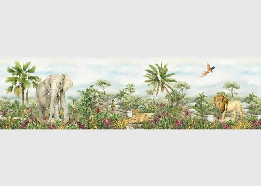 Dětská samolepící bordura na zeď Jungle | 5 m x 9.7 cm | WBD 8135