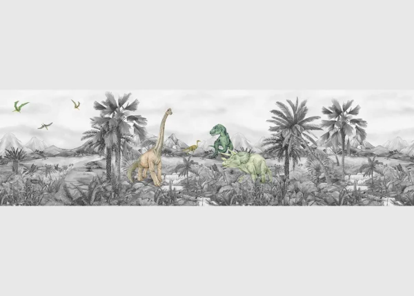 Dětská samolepící bordura na zeď Dino | 5 m x 9.7 cm | WBD 8137